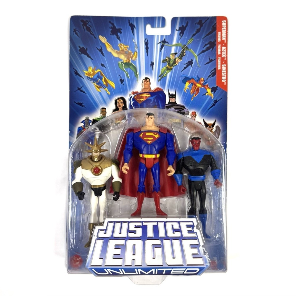DC Justice League Unlimited 3-Pack Superman Aztec Sinestro 2005 Mattel